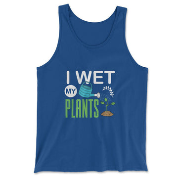 I Wet My Plants Men/Unisex Tank in True Royal color